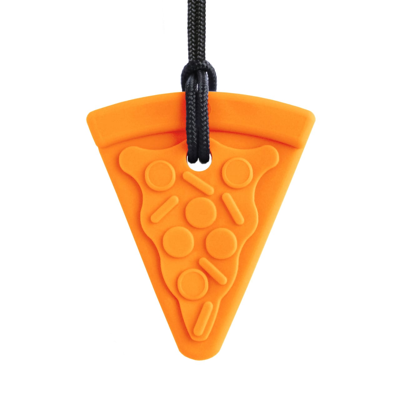ARK Pizza Textured Chew Necklace – Kauspielzeug in Form eines Pizzastücks zur sensorischen Regulierung und zur Förderung der Konzentration - orange, Schwer