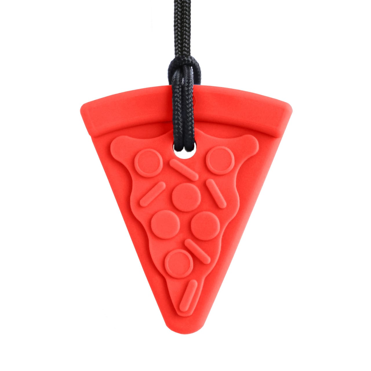 ARK Pizza Textured Chew Necklace – Kauspielzeug in Form eines Pizzastücks zur sensorischen Regulierung und zur Förderung der Konzentration - rot, Weich
