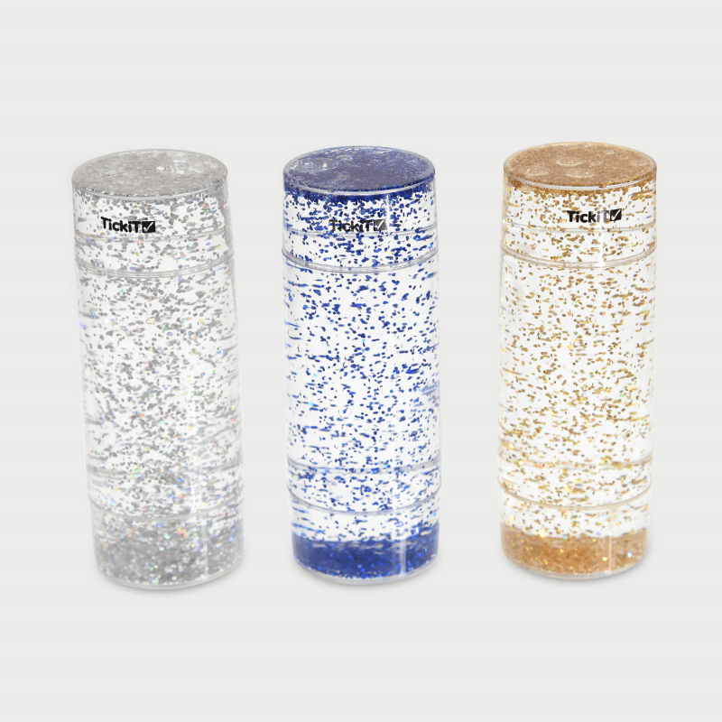 TickiT Flüssiges Sanduhr-Set – Sensory Glitter Storm, 3er-Pack