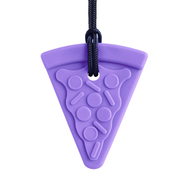 ARK Pizza Textured Chew Necklace – Kauspielzeug in Form eines Pizzastücks zur sensorischen Regulierung und zur Förderung der Konzentration - lila, Schwer