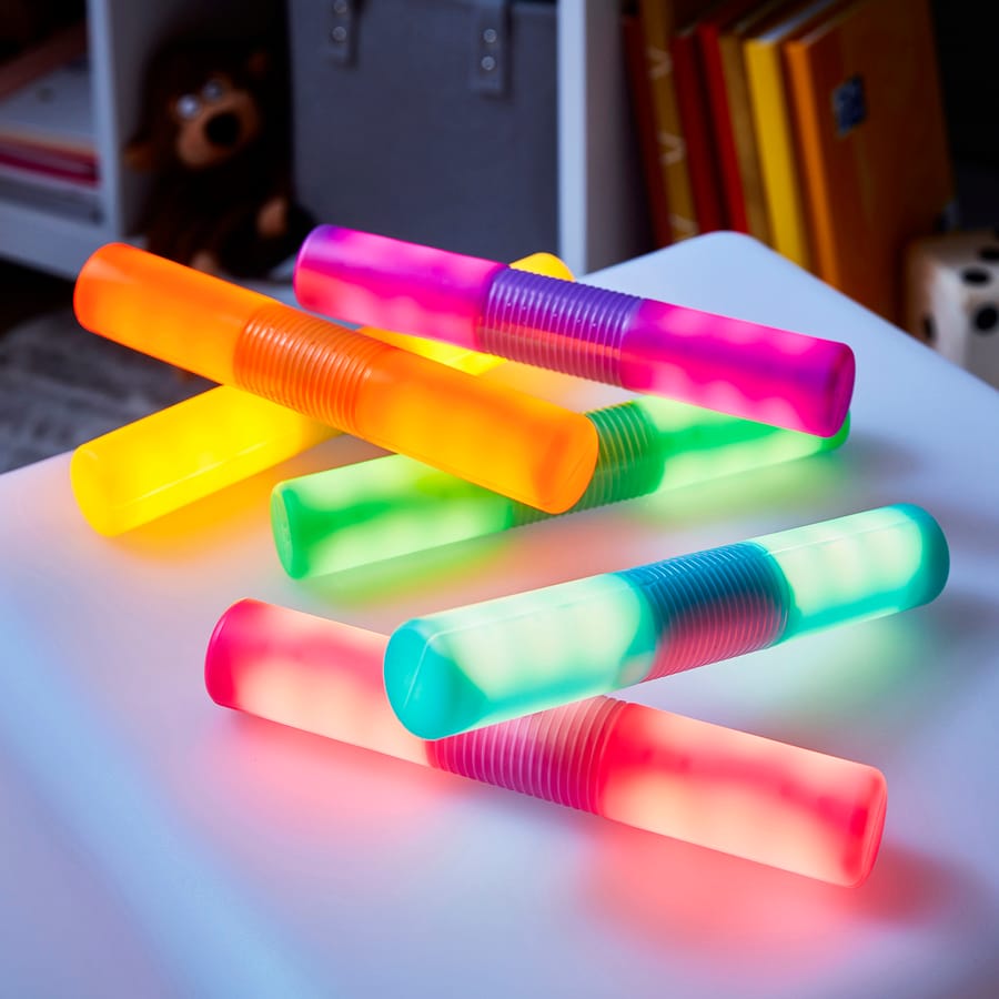 Leuchtende Sensorzylinder – Wiederaufladbare Glow Tubes, 12er-Set